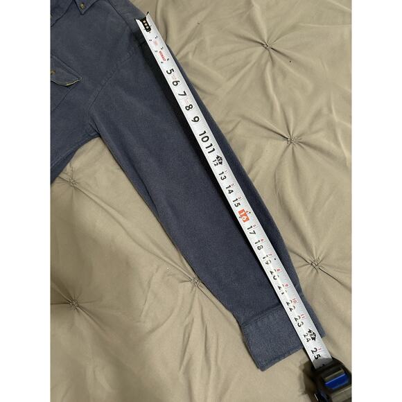 Vineyard Vines Crosby Shirt Men's Medium Blue 100% Cotton Flannel Elbow Patch - Picture 14 of 15